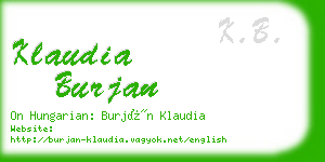 klaudia burjan business card